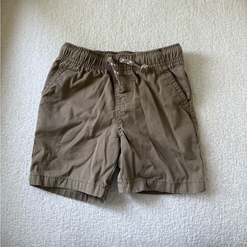 Tan Elastic Waist Shorts